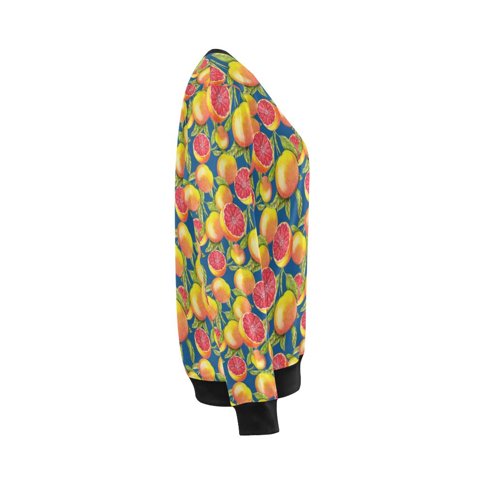 Grapefruit Pattern Print Design GF04 Women Long Sleeve Sweatshirt-JorJune