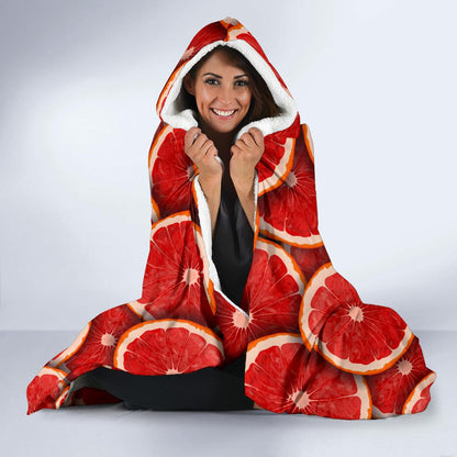 Grapefruit Pattern Print Design GF05 Hooded Blanket-JORJUNE.COM