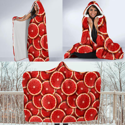Grapefruit Pattern Print Design GF05 Hooded Blanket-JORJUNE.COM