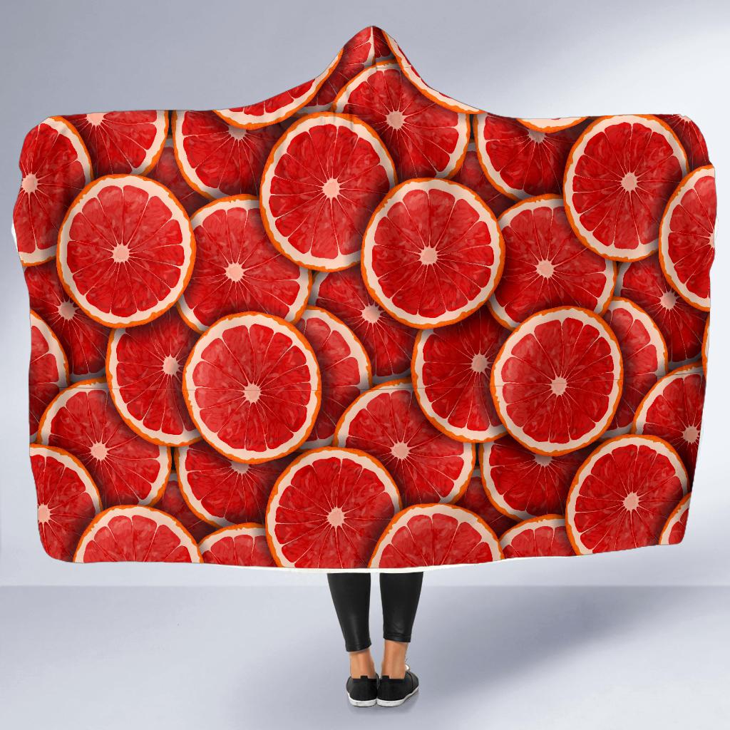 Grapefruit Pattern Print Design GF05 Hooded Blanket-JORJUNE.COM