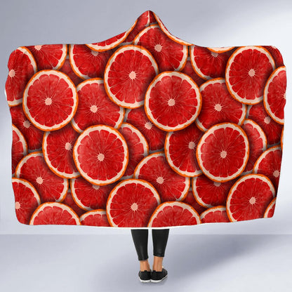 Grapefruit Pattern Print Design GF05 Hooded Blanket-JORJUNE.COM