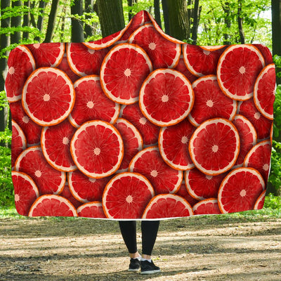 Grapefruit Pattern Print Design GF05 Hooded Blanket-JORJUNE.COM