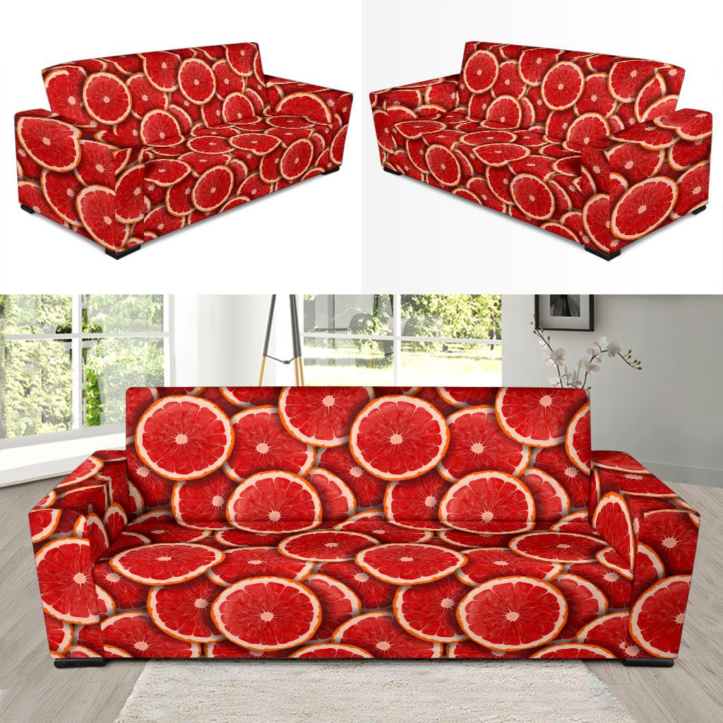 Grapefruit Pattern Print Design GF05 Sofa Slipcover-JORJUNE.COM