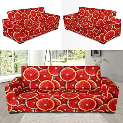 Grapefruit Pattern Print Design GF05 Sofa Slipcover-JORJUNE.COM