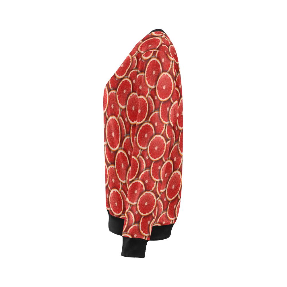 Grapefruit Pattern Print Design GF05 Women Long Sleeve Sweatshirt-JorJune