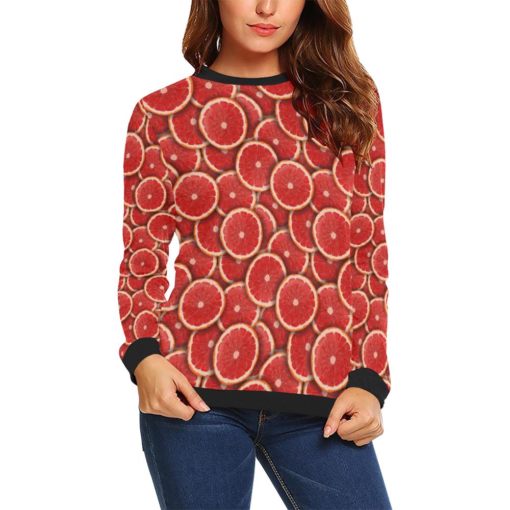 Grapefruit Pattern Print Design GF05 Women Long Sleeve Sweatshirt-JorJune
