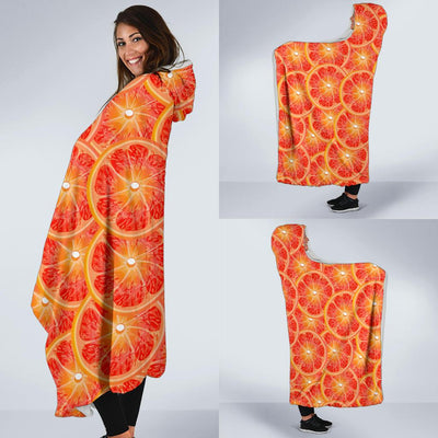 Grapefruit Pattern Print Design GF06 Hooded Blanket-JORJUNE.COM