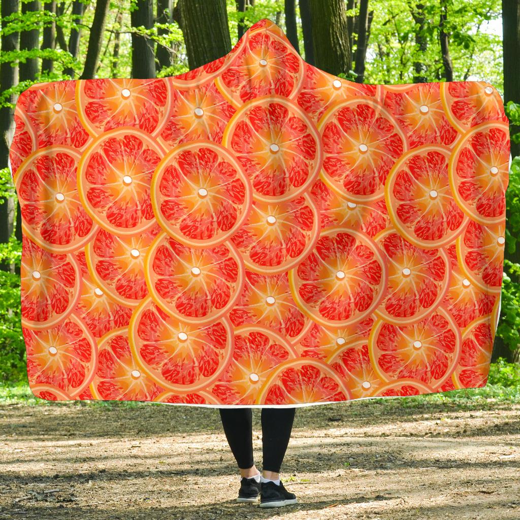 Grapefruit Pattern Print Design GF06 Hooded Blanket-JORJUNE.COM