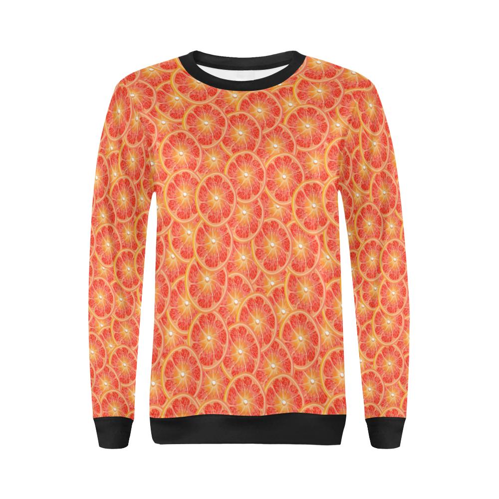 Grapefruit Pattern Print Design GF06 Women Long Sleeve Sweatshirt-JorJune