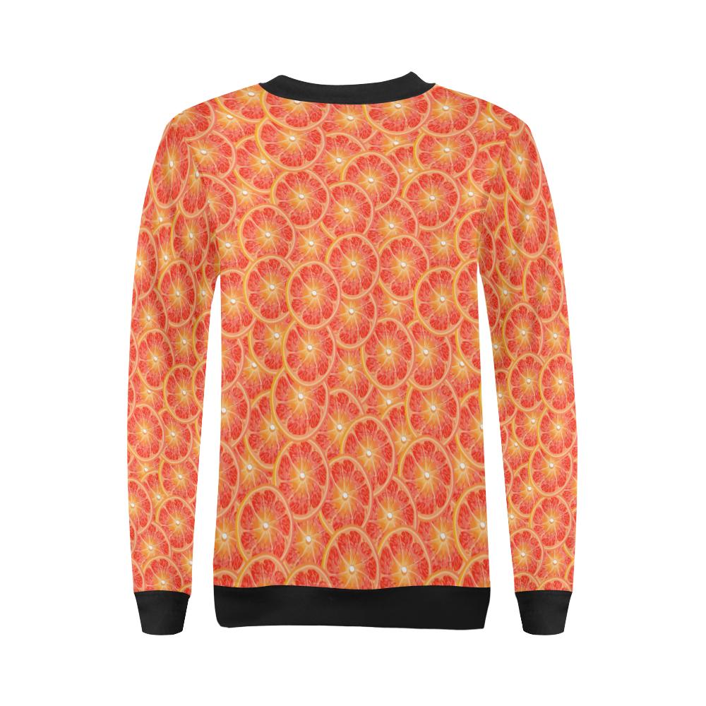 Grapefruit Pattern Print Design GF06 Women Long Sleeve Sweatshirt-JorJune