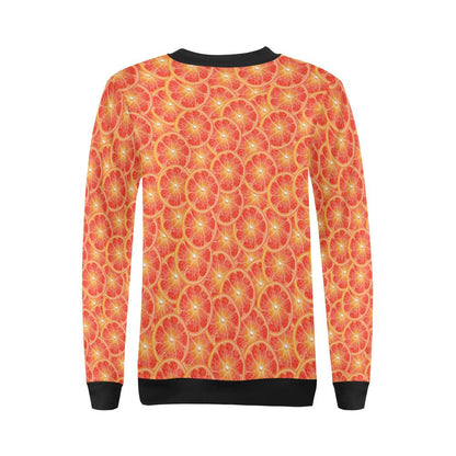 Grapefruit Pattern Print Design GF06 Women Long Sleeve Sweatshirt-JorJune