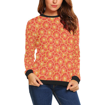 Grapefruit Pattern Print Design GF06 Women Long Sleeve Sweatshirt-JorJune