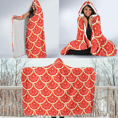 Grapefruit Pattern Print Design GF07 Hooded Blanket-JORJUNE.COM