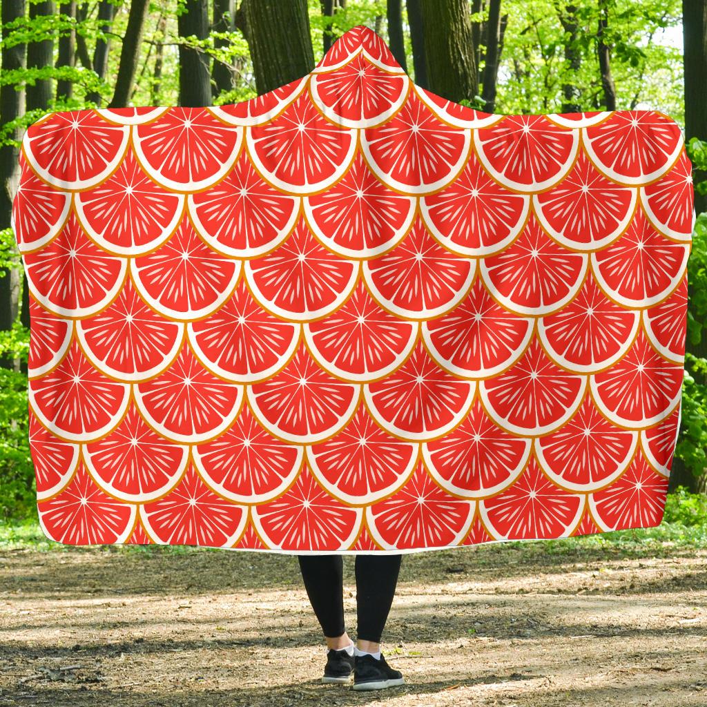 Grapefruit Pattern Print Design GF07 Hooded Blanket-JORJUNE.COM