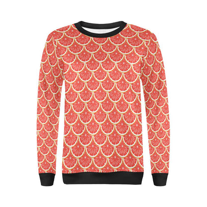 Grapefruit Pattern Print Design GF07 Women Long Sleeve Sweatshirt-JorJune