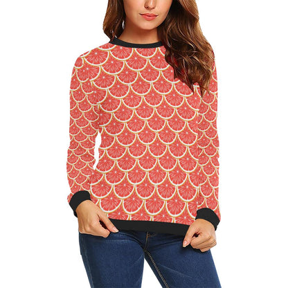Grapefruit Pattern Print Design GF07 Women Long Sleeve Sweatshirt-JorJune