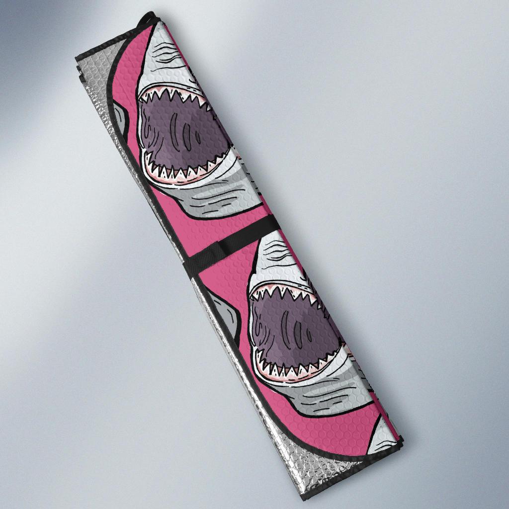 Great White Shark Pattern Print Design 01 Car Sun Shade-JORJUNE.COM