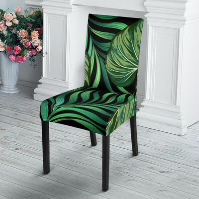 Green Fresh Tropical Palm Leaves Dining Chair Slipcover-JORJUNE.COM