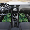 Green Fresh Tropical Palm Leaves Front and Back Car Floor Mats