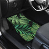 Green Fresh Tropical Palm Leaves Front and Back Car Floor Mats