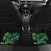 Green Fresh Tropical Palm Leaves Front and Back Car Floor Mats