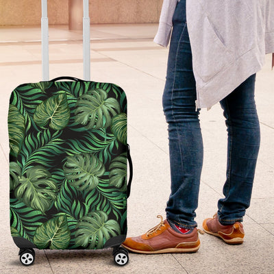 Green Fresh Tropical Palm Leaves Luggage Protective Cover