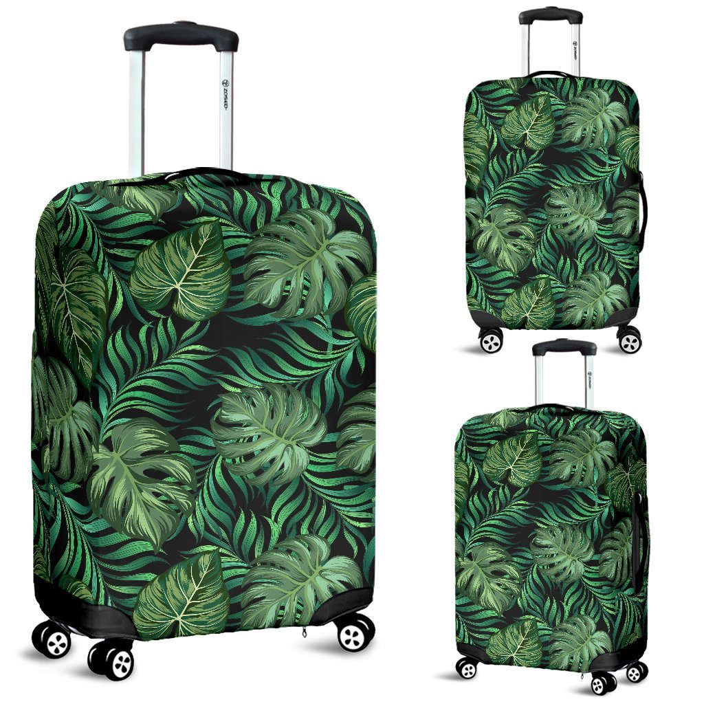 Green Fresh Tropical Palm Leaves Luggage Protective Cover