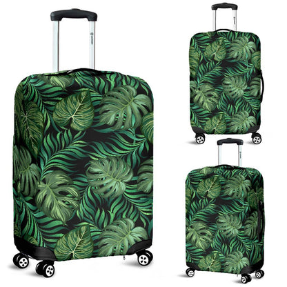 Green Fresh Tropical Palm Leaves Luggage Protective Cover