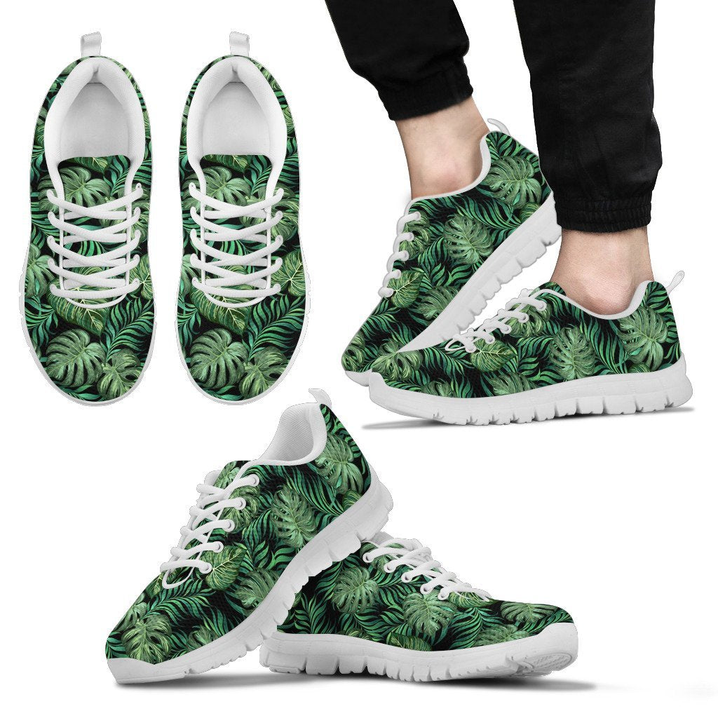 Green Fresh Tropical Palm Leaves Men Sneakers