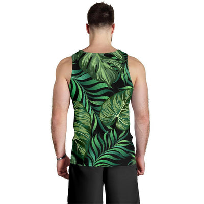 Green Fresh Tropical Palm Leaves Men Tank Top