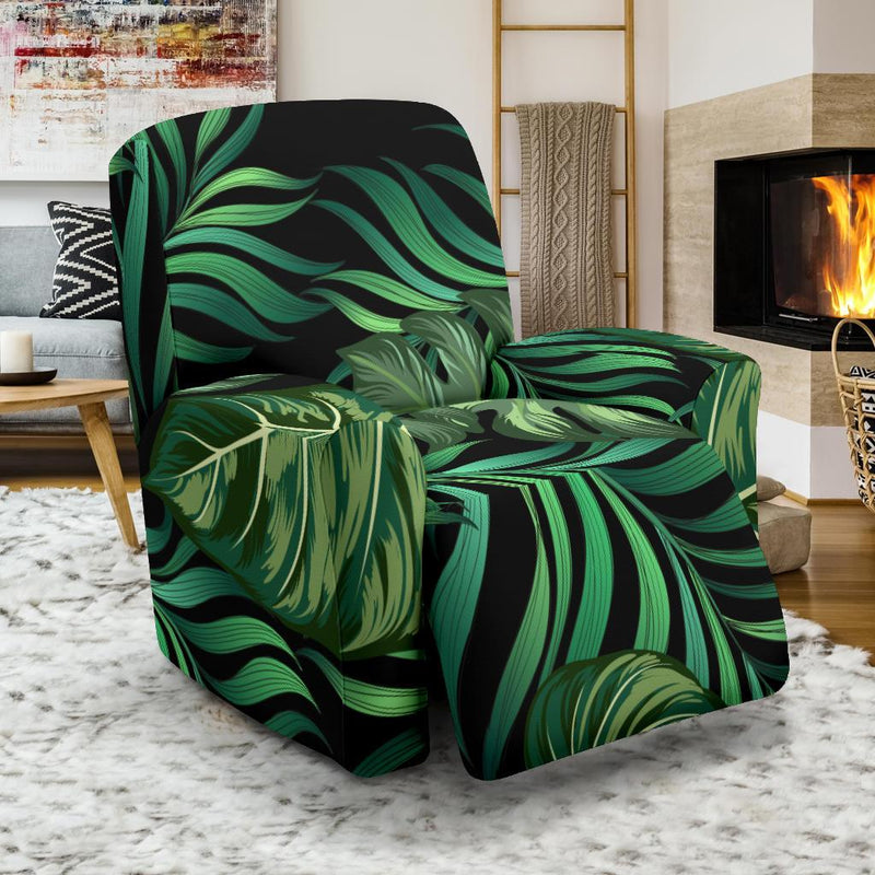 Green Fresh Tropical Palm Leaves Recliner Slipcover-JORJUNE.COM