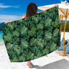 Green Fresh Tropical Palm Leaves Beach Sarong Pareo Wrap