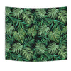 Green Fresh Tropical Palm Leaves Wall Tapestry