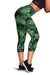 Green Fresh Tropical Palm Leaves Women Capris