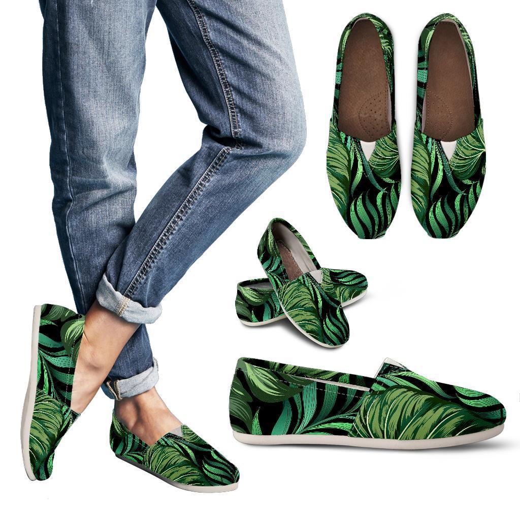 Green Fresh Tropical Palm Leaves Women Casual Shoes-JorJune.com