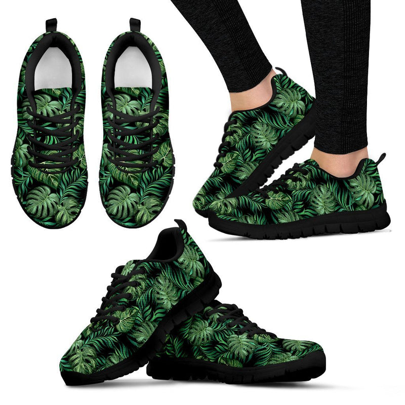 Green Fresh Tropical Palm Leaves Women Sneakers