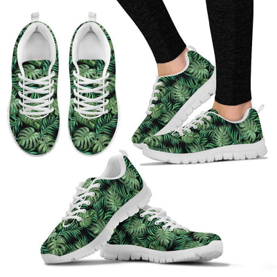 Green Fresh Tropical Palm Leaves Women Sneakers