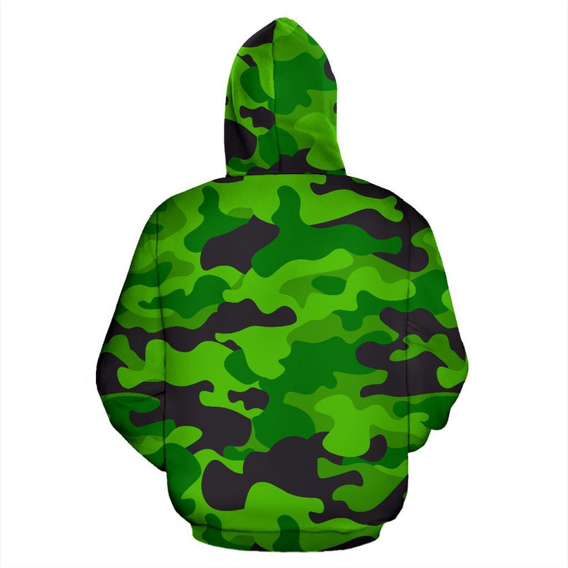 Green Kelly Camo Camouflage Print All Over Print Hoodie