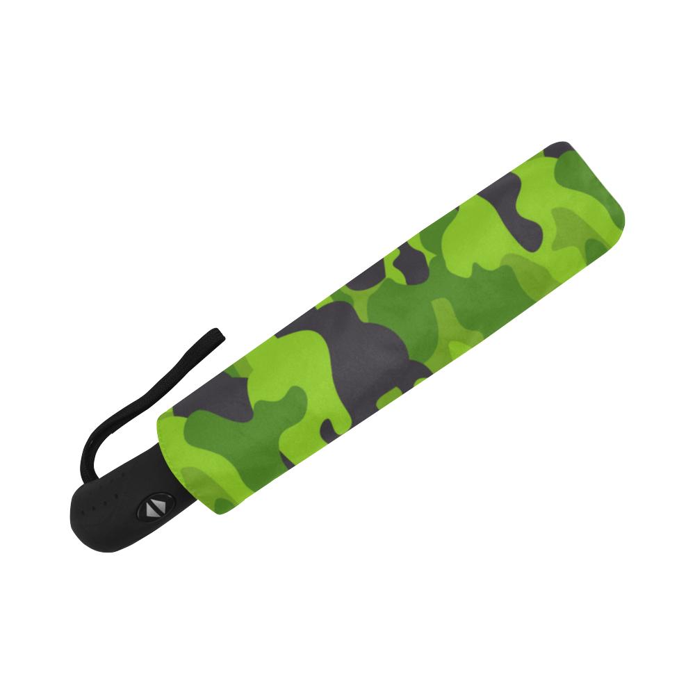 Green Kelly Camo Print Automatic Foldable Umbrella JorJune