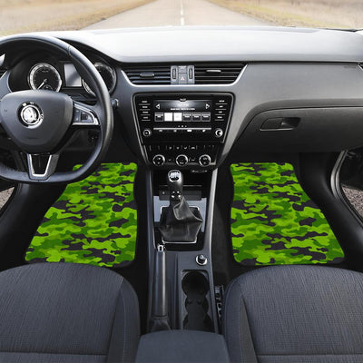 Green Kelly Camo Print Front and Back Car Floor Mats