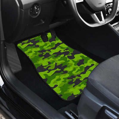 Green Kelly Camo Print Front and Back Car Floor Mats