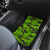 Green Kelly Camo Print Front and Back Car Floor Mats