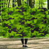 Green Kelly Camo Print Hooded Blanket-JORJUNE.COM