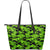 Green Kelly Camo Print Large Leather Tote Bag