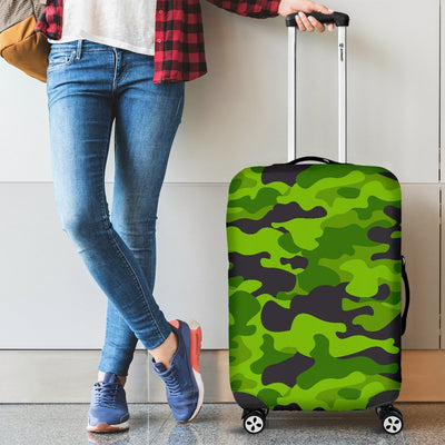 Green Kelly Camo Camouflage Print Luggage Cover Protector