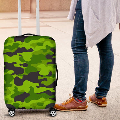 Green Kelly Camo Camouflage Print Luggage Cover Protector
