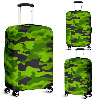 Green Kelly Camo Camouflage Print Luggage Cover Protector
