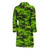 Green Kelly Camo Print Men Bath Robe