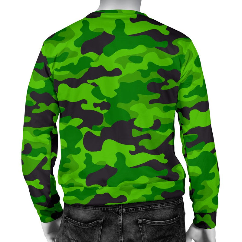 Green Kelly Camo Print Men Crewneck Sweatshirt