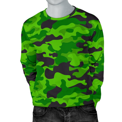 Green Kelly Camo Print Men Crewneck Sweatshirt